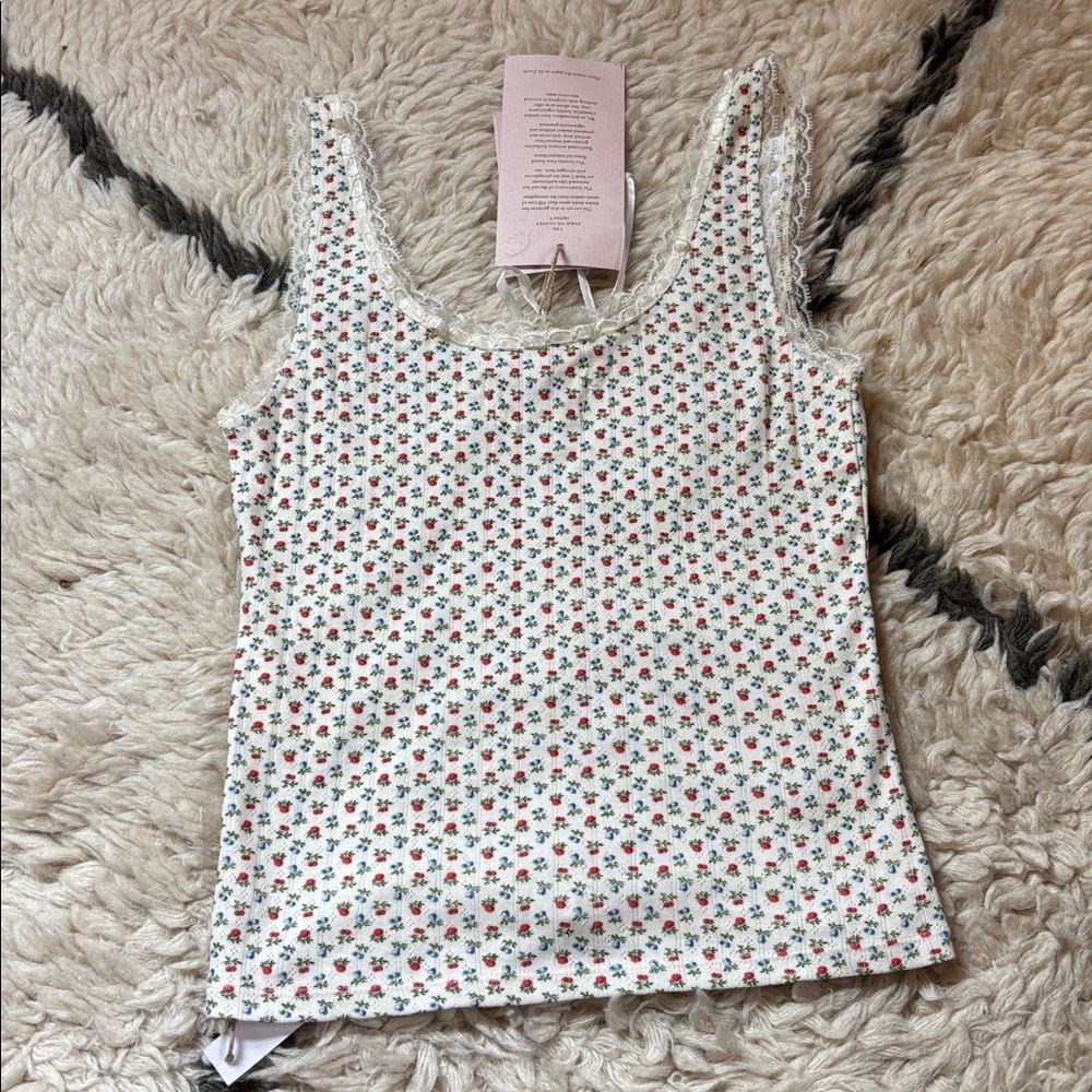 Christy Dawn Cream Tank Top with Small Floral Print - Picture 11 of 15
